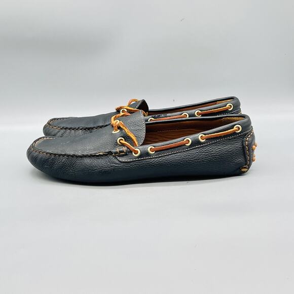 Brooks Brothers Shoes Mens 10.5 Blue Leather Driving Moc Loafers Casual Comfort